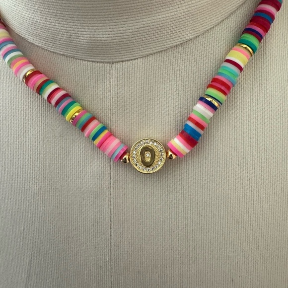 Wear BRACHA Colorful Initial Beaded Necklace( sold separately) this one is “O” - Picture 3 of 11